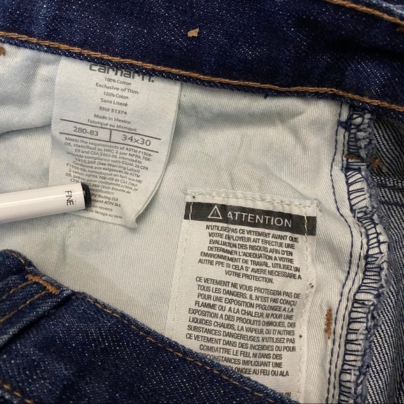 Carhartt Flame Resistant Jeans Denim 34X30 - Picture 8 of 9